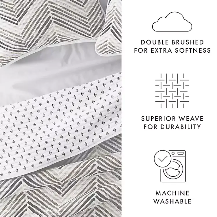 Kirklands Home Gray Chevron Reversible 2-pc. Twin Quilt Set Hot
