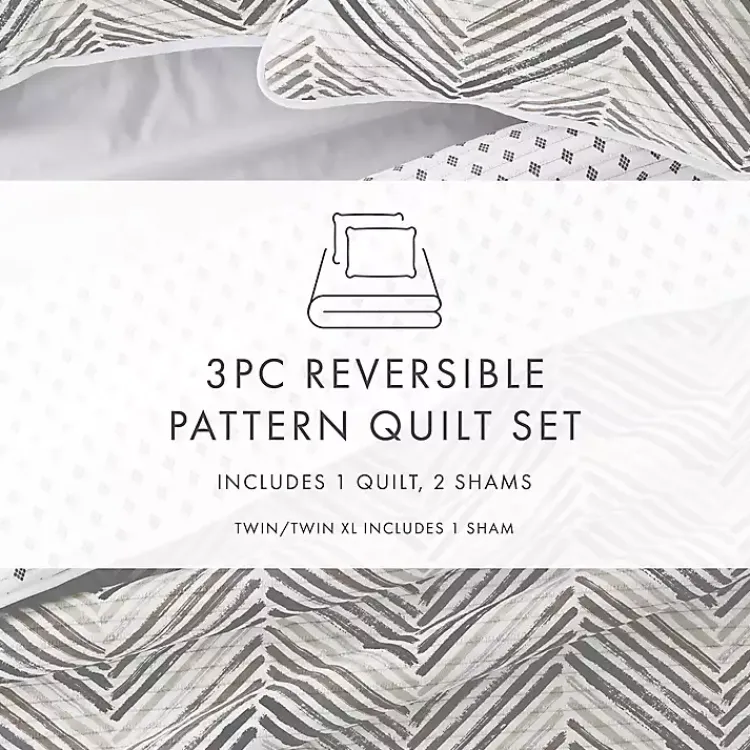 Kirklands Home Gray Chevron Reversible 2-pc. Twin Quilt Set Hot