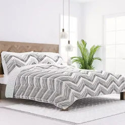 Kirklands Home Gray Chevron Reversible 3-pc. Queen Quilt Set Outlet