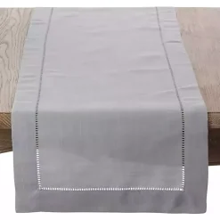 Kirklands Home Classic Hemstitch Border Polyester Runner Gray Hot