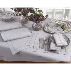 Kirklands Home Classic Hemstitch Border Polyester Runner Gray Hot
