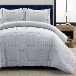 Kirklands Home Clip Jacquard 3-pc. Full/Queen Comforter Set Gray Outlet