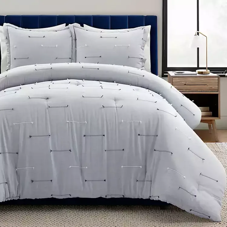Kirklands Home Clip Jacquard 3-pc. Full/Queen Comforter Set Gray Outlet