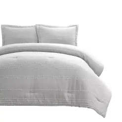 Kirklands Home Clipped Stripe 3-pc. Full/Queen Comforter Set Gray Discount