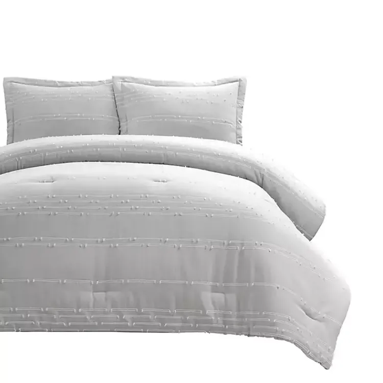 Kirklands Home Clipped Stripe 3-pc. Full/Queen Comforter Set Gray Discount