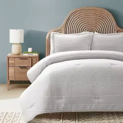 Kirklands Home Clipped Stripe 3-pc. Full/Queen Comforter Set Gray Discount