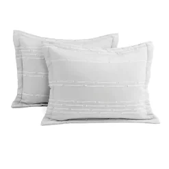Kirklands Home Clipped Stripe 3-pc. Full/Queen Comforter Set Gray Discount