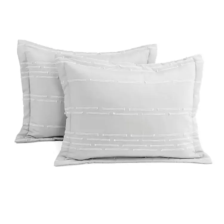 Kirklands Home Clipped Stripe 3-pc. Full/Queen Comforter Set Gray Discount