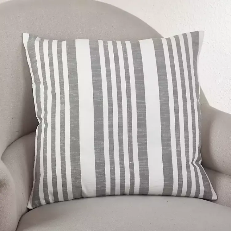 Pillows>Kirklands Home Gray Coastal Stripe Pillow