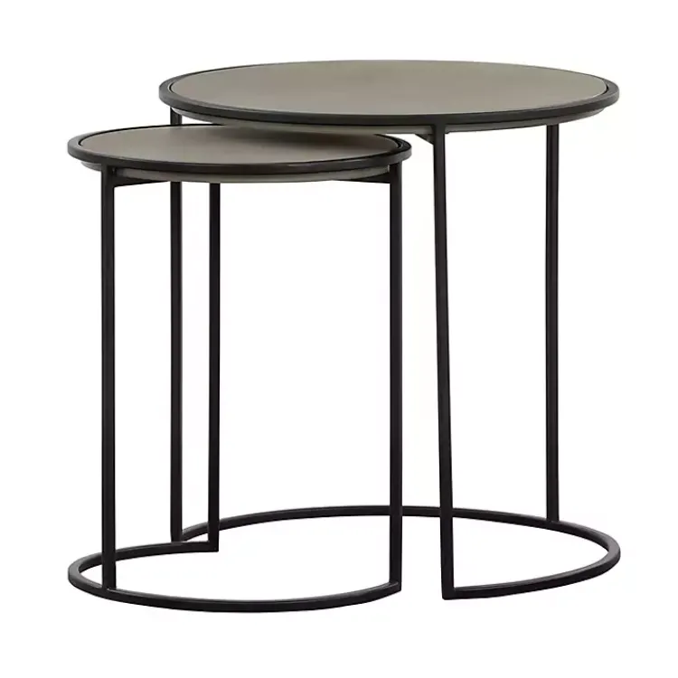 Kirklands Home Concrete Nesting Accent Tables, Set of 2 Gray Clearance