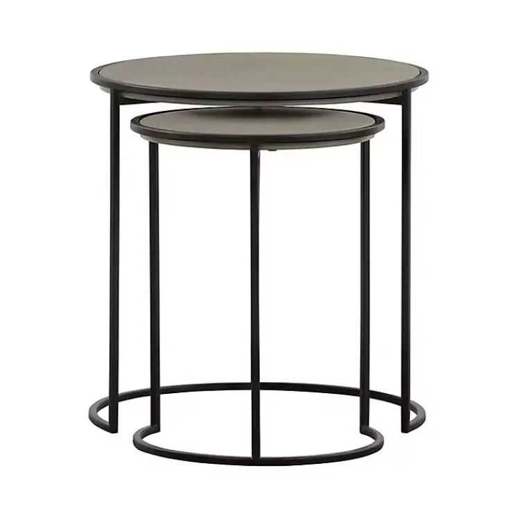 Kirklands Home Concrete Nesting Accent Tables, Set of 2 Gray Clearance
