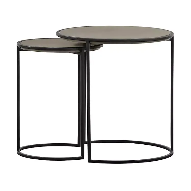 Kirklands Home Concrete Nesting Accent Tables, Set of 2 Gray Clearance