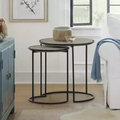 Kirklands Home Concrete Nesting Accent Tables, Set of 2 Gray Clearance
