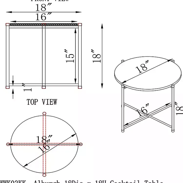 Kirklands Home Concrete Top Outdoor Cocktail Table Gray Hot