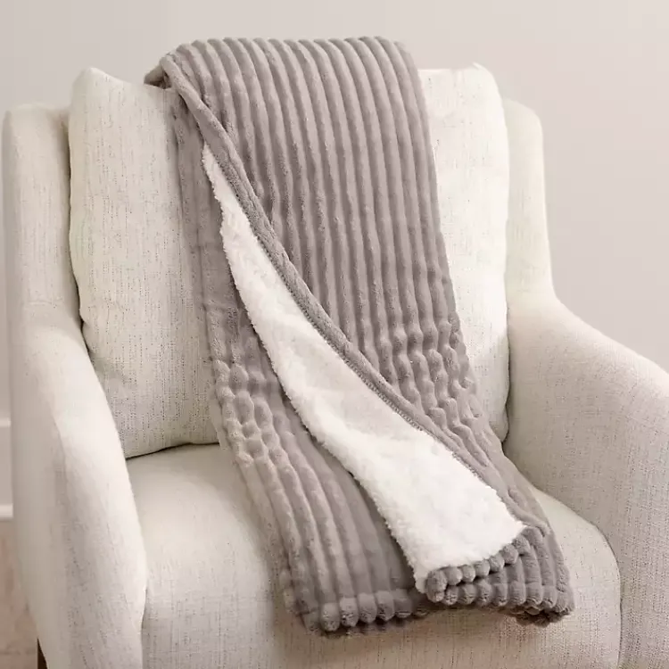 Blankets & Throws>Kirklands Home Corduroy Berber Throw Gray