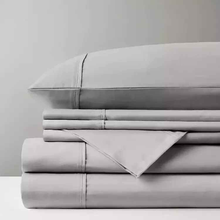 Kirklands Home Cotton Blend Sateen 6-pc. Queen Sheet Set Gray New