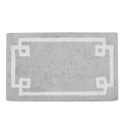 Kirklands Home Cotton Tufted Bath Mat with Border, 30 in. Gray Outlet