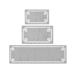 Kirklands Home Cotton Tufted Bath Mat with Border, 40 in. Gray Outlet