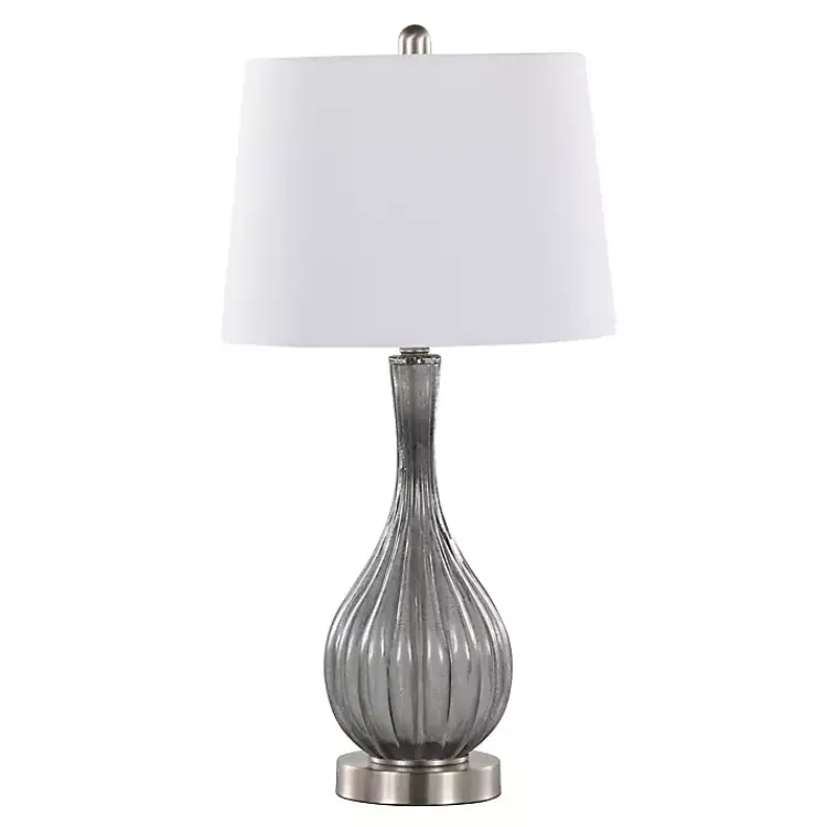 Kirklands Home Crackle Glass Teardrop Table Lamps, Set of 2 Gray Outlet