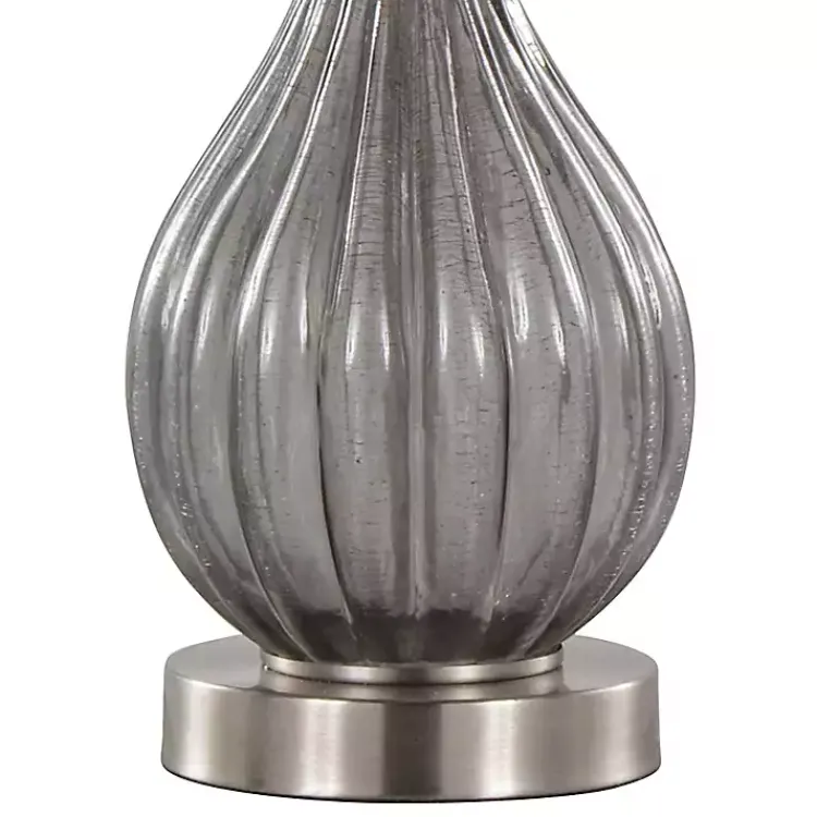 Kirklands Home Crackle Glass Teardrop Table Lamps, Set of 2 Gray Outlet