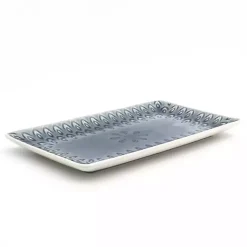 Kirklands Home Crackle Glaze Peacock Rectangular Platter Gray Discount