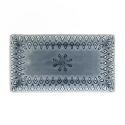 Kirklands Home Crackle Glaze Peacock Rectangular Platter Gray Discount