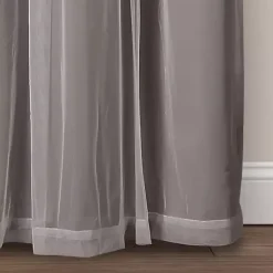 Kirklands Home Curtain Panel Set with Overlay, 84 in. Gray