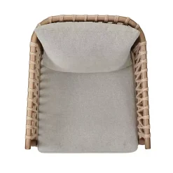Kirklands Home Curved Wood and Jute Rope Accent Chair Gray