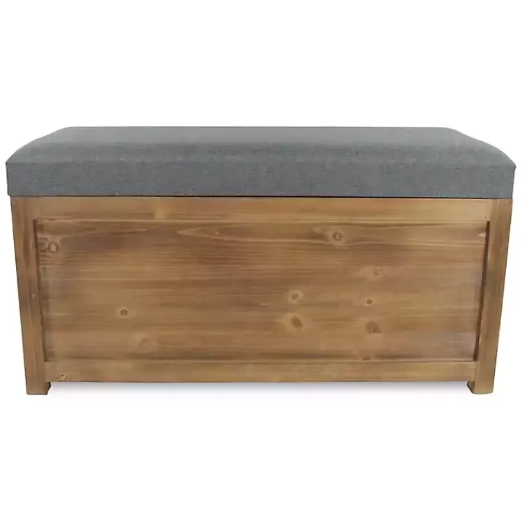 Kirklands Home Cushioned Storage Benches, Set of 2 Gray Outlet