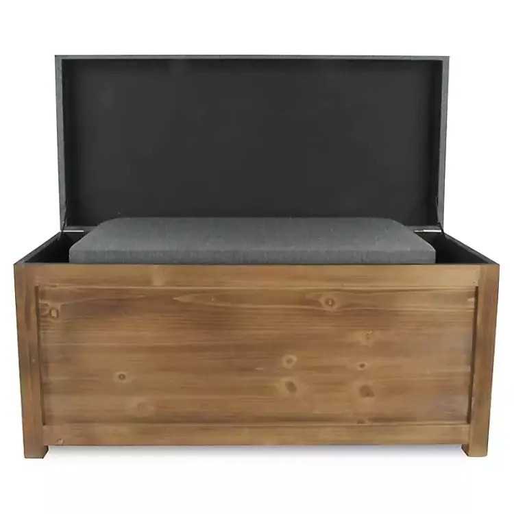 Kirklands Home Cushioned Storage Benches, Set of 2 Gray Outlet