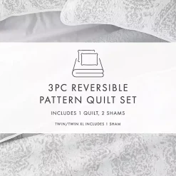 Kirklands Home Gray Damask Reversible 2-pc. Twin Quilt Set Online