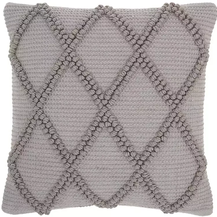 Pillows>Kirklands Home Diamond Lattice Throw Pillow Gray