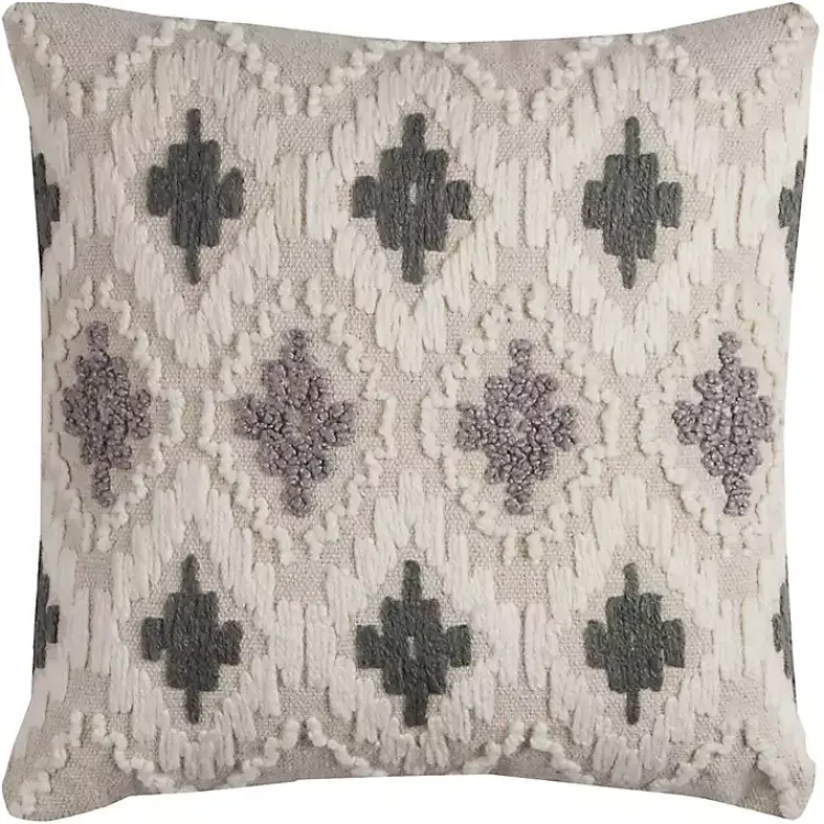 Pillows>Kirklands Home Diamond Textured Pillow Gray
