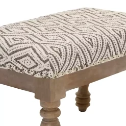 Kirklands Home Gray Diamond Upholstered Ottoman Online