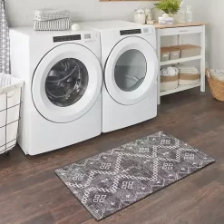 Kirklands Home Gray Distressed Geo Markings Accent Rug, 2x3 New