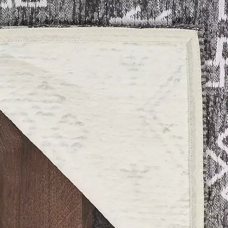 Kirklands Home Gray Distressed Geo Markings Accent Rug, 2x3 New