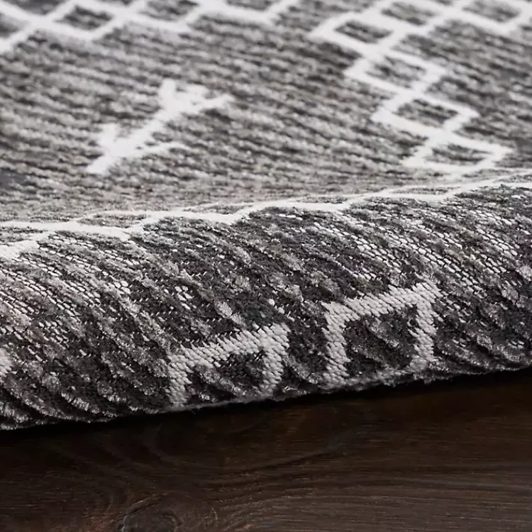 Kirklands Home Gray Distressed Geo Markings Accent Rug, 2x3 New
