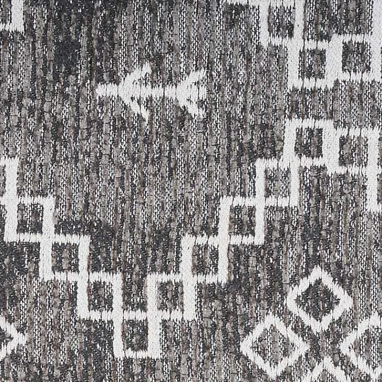 Kirklands Home Gray Distressed Geo Markings Accent Rug, 2x3 New