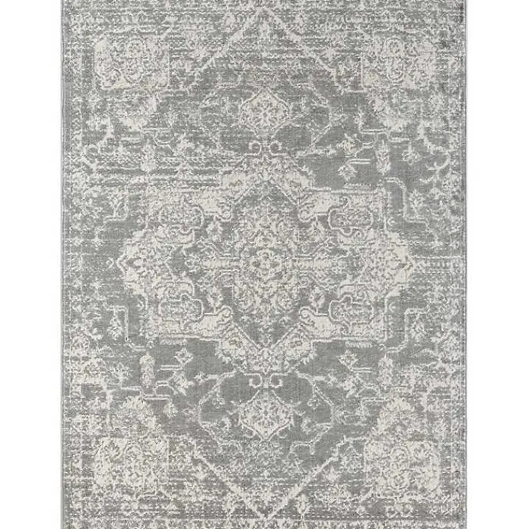 Kirklands Home Distressed Medallion Area Rug, 5x7 Gray Best