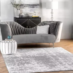 Kirklands Home Gray Distressed Power Loomed Area Rug, 10x14 Outlet