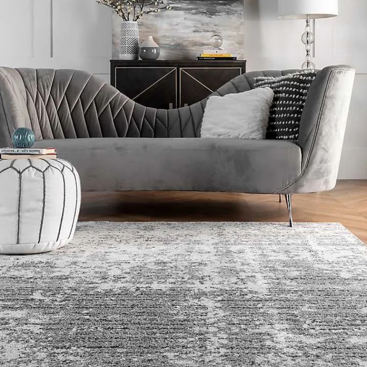 Kirklands Home Gray Distressed Power Loomed Area Rug, 10x14 Outlet