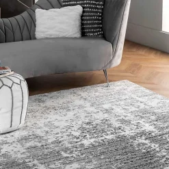 Kirklands Home Gray Distressed Power Loomed Area Rug, 10x14 Outlet