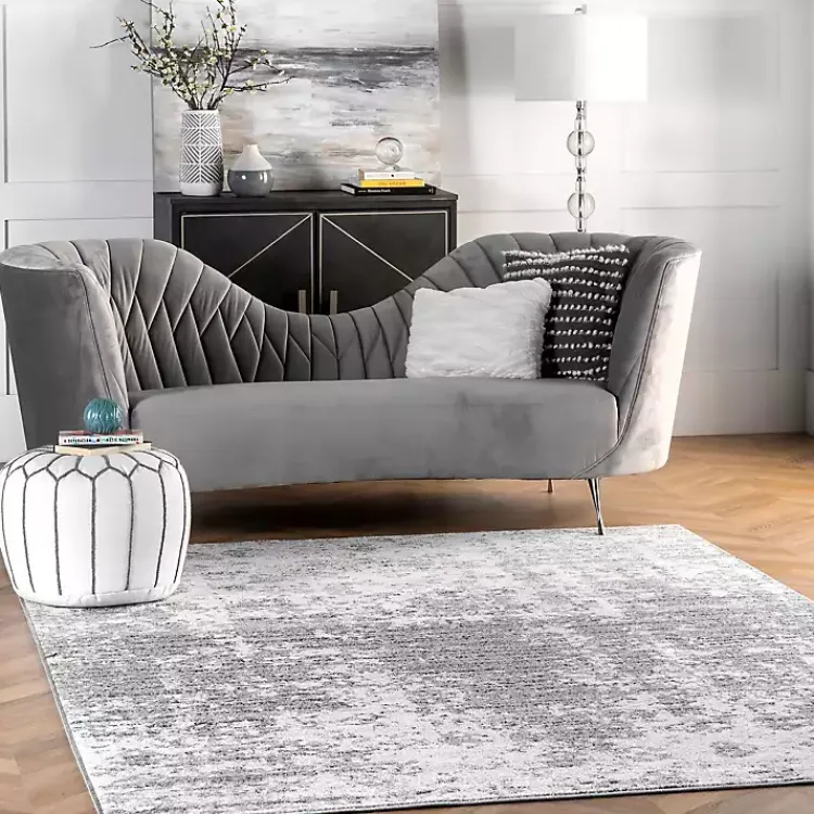 Kirklands Home Gray Distressed Power Loomed Area Rug, 12x15 Hot