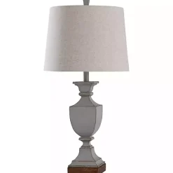 Kirklands Home Gray Distressed Square Urn Table Lamp Tan Outlet