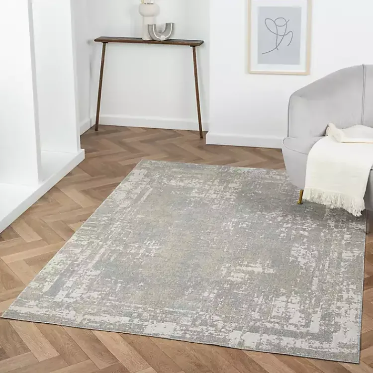 Kirklands Home Distressed Washable Area Rug, 5x7 Gray Online