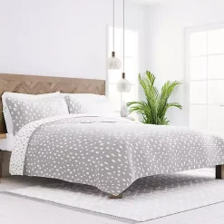 Kirklands Home Gray Dotted Reversible 2-pc. Twin Quilt Set Best