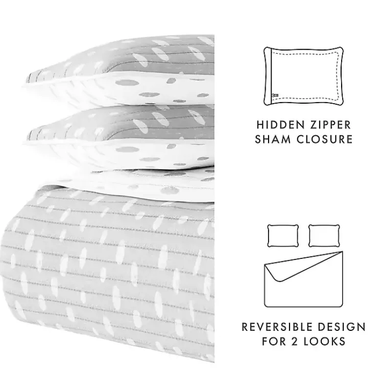 Kirklands Home Gray Dotted Reversible 2-pc. Twin Quilt Set Best