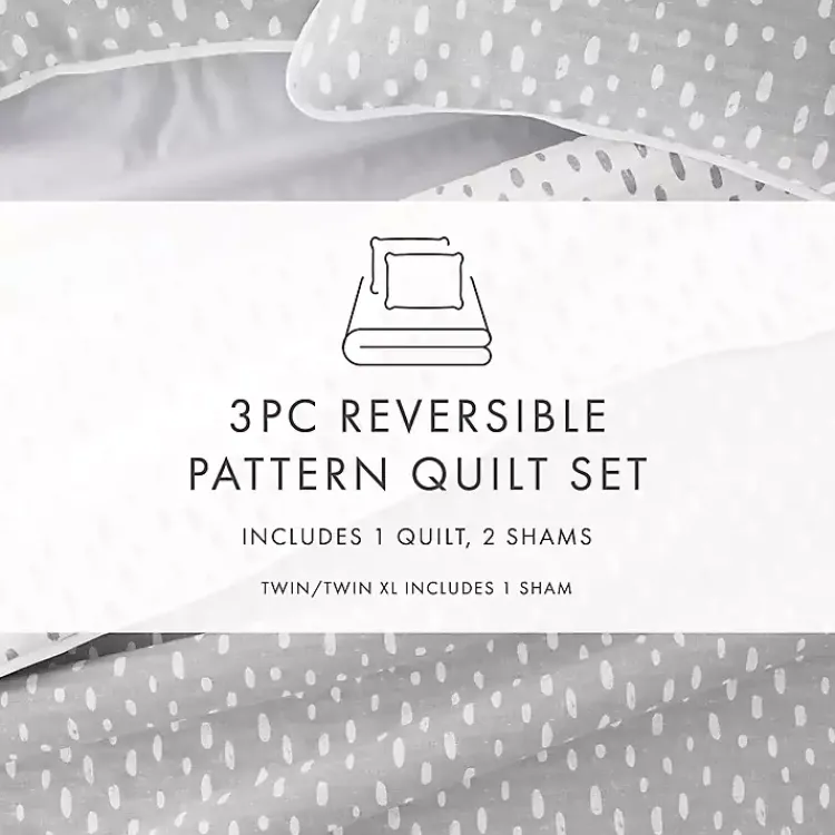 Kirklands Home Gray Dotted Reversible 2-pc. Twin Quilt Set Best