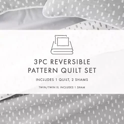 Kirklands Home Gray Dotted Reversible 3-pc. King Quilt Set Discount