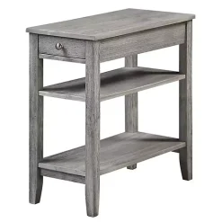 Kirklands Home Double Shelf Wood Accent Table Gray Outlet